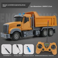 Set de Juguetes Eléctricos de Control Remoto Transfronterizo de Cuatro y Seis Vías: Camión Volquete de Ingeniería, Camión Mezclador y Camión de Saneamiento