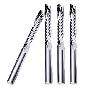 Fraises à spirale à une dent de 3,175 mm, 4 mm, 6 mm <span class=keywords><strong>pour</strong></span> routeur CNC, fraises à chanfreiner à une dent <span class=keywords><strong>pour</strong></span> <span class=keywords><strong>aluminium</strong></span> - Product Image 2
