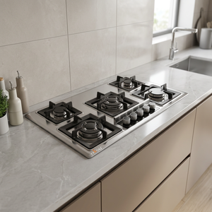 Cuisinière à gaz encastrable en acier inoxydable pour cuisine domestique et commerciale, 5 brûleurs, modèle de table, fabriquée en Chine - Product Image 1