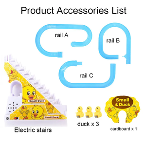 รถไฟ<span class=keywords><strong>เหาะ</strong></span>ตีลังการูปเป็ดขนาดเล็กตลกมีไฟ LED กระพริบและดนตรีสำหรับเด็กบันไดเป็ดขนาดเล็ก - Product Image 6