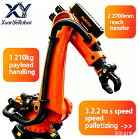 Robot industriel KUKA KR210R2700 à 6 axes, charge utile de 210 kg, portée de 2700 mm, IP65, pour la palettisation, la manutention et l'asservissement de machines