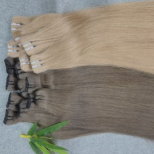 Toupet Cheveux Naturel Droit Soyeux Droite Vague Style Trame Extensions de Cheveux Machine Double Trame Texture Profonde - Product Image 6