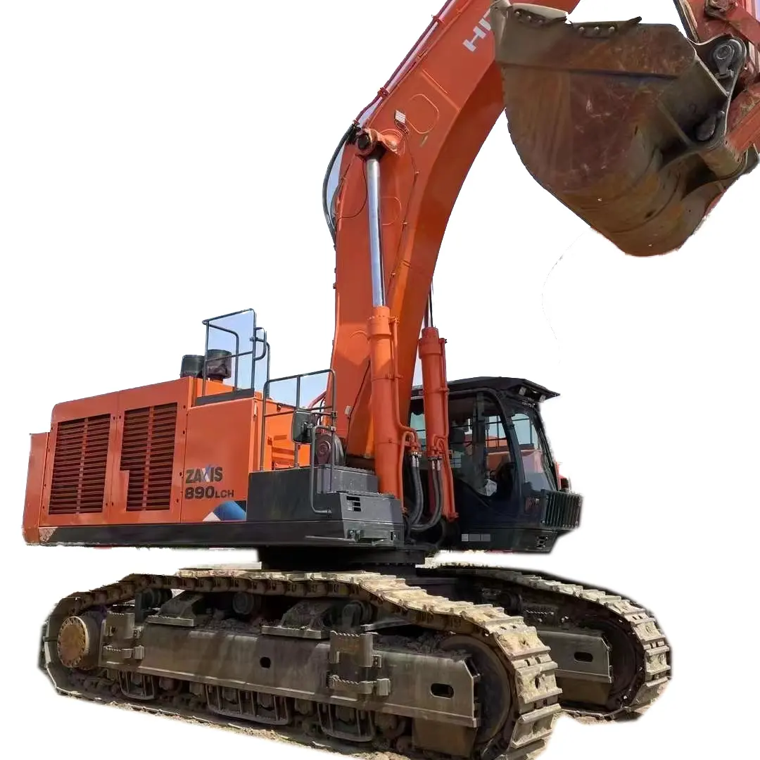 Excavadora usada importada de Japón, excavadora pesada HITACHI ZX890H, excavadora de orugas usada de 89 toneladas