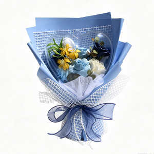 Bouquet <span class=keywords><strong>de</strong></span> fleurs <span class=keywords><strong>de</strong></span> <span class=keywords><strong>savon</strong></span> en forme <span class=keywords><strong>de</strong></span> cœur, boule acrylique à <span class=keywords><strong>bulles</strong></span>, coffret cadeau avec ruban perlé pour la Saint-Valentin, anniversaire, <span class=keywords><strong>mariage</strong></span> - Product Image 1