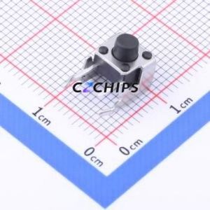 TC-6615-6-160G Tactile Switch Bent Lead Through Hole-4P,6x6mm Switch Single Pole Single Throw Round Button 1.6N Right Angle - Product Image 1