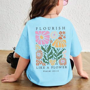 เสื้อยืดลายดอกไม้สำหรับผู้หญิง FOXA สีฟ้าอ่อน ผ้าฝ้าย ระบายอากาศได้ดี ลายกราฟิก พระคัมภีร์สดุดี 103:15 เสื้อเชิ้ตแสดงความศรัทธาในศาสนาคริสต์ - Product Image 5