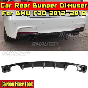 สำหรับ BMW F30 ปี 2012-2019 อุปกรณ์ตกแต่งรถยนต์ BMW F30 ชุดแต่งกันชนหลังลายคาร์บอนไฟเบอร์ สไตล์ MP สปอยเลอร์ ดิฟฟิวเซอร์ บอดี้คิท - Product Image 3