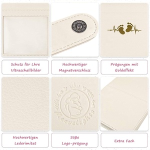 Porte-passeport <span class=keywords><strong>de</strong></span> maternité en cuir PU personnalisé Beige <span class=keywords><strong>à</strong></span> la mode pour toute la famille avec fermeture magnétique - Product Image 3