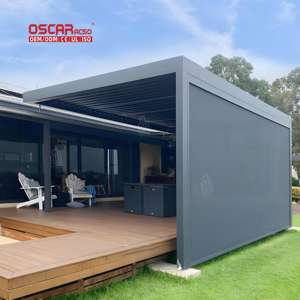 Cochera de aluminio, techo arqueado <span class=keywords><strong>desmontable</strong></span>, recubierto de polvo, fácil de montar, jardín, Patio, impermeable, pérgola a prueba de viento - Product Image 1