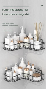 Estante de Almacenamiento de Baño de Acero Inoxidable Triangular de Dos Niveles, Moderno y Duradero, Estantes de Pared para Estaciones de Lavado - Product Image 5