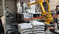 Machine d'emballage robotisée électrique industrielle automatique pour le déchargement de matériaux granulaires en poudre, emballage sous film, matériaux plastiques/bois