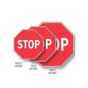 MUTCD基準適合 30×30インチ カスタム交通停止安全標識 - 高反射アルミプレート道路標識 - Product Image 3