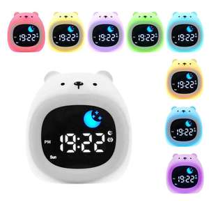 Jam <span class=keywords><strong>Digital</strong></span> Silikon Bertema Awan, Lampu Malam Pintar, Berubah Warna, Dekorasi Kamar Tidur Anak yang Modis - Product Image 5