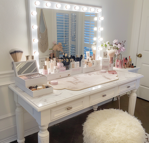 Rangement moderne <span class=keywords><strong>pas</strong></span> <span class=keywords><strong>cher</strong></span> pour femmes miroir cheveux maquillage vanité coiffeuse <span class=keywords><strong>petite</strong></span> <span class=keywords><strong>commode</strong></span> de meubles de chambre <span class=keywords><strong>blanche</strong></span> avec miroir - Product Image 3