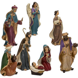 Figurita <span class=keywords><strong>de</strong></span> resina <span class=keywords><strong>de</strong></span> Natividad, juego <span class=keywords><strong>de</strong></span> 8,Holy Family, los tres hombres sabios, un pastor que sostiene un cordero y un ángel - Product Image 4