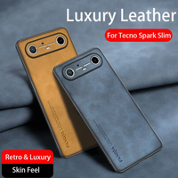 Étui en cuir d'agneau antichoc pour Tecno Pova Slim Infinix Note 60 Pro Gt 50 Pro Coque de téléphone pour Tecno Spark Slim Coque