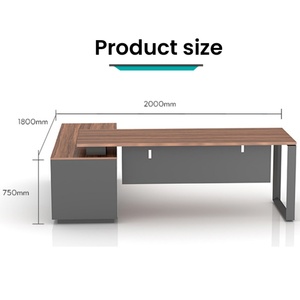 Custom Luxury L Shape Executive Office Desk Commercial Industrial Adjustable Manager Office Desk Standing Workstation for Office - Product Image 2