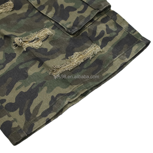 Men's Camouflage Cargo Shorts Mid Waist Elastic <b>Drawstring</b> Ripped Pockets Street Style Plus Size Bermuda Shorts - Product Image 6
