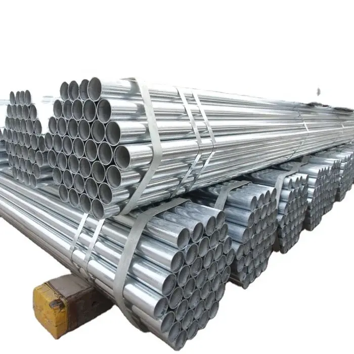 Tubo de aço carbono pré-galvanizado para construção de edifícios com efeito de estufa, tubo redondo de solda por imersão a quente