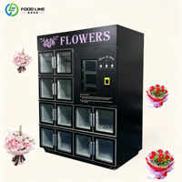 Unité de vente au détail florale réfrigérée avec compartiments verrouillables séparés