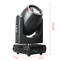 Projecteur LED 300W à double prisme, 14 couleurs et 17 motifs + lumière blanche, effet d'eau courante, contrôle DMX512 pour concerts et théâtres