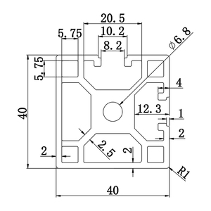 4040 <span class=keywords><strong>profili</strong></span> industriali dell'estrusione di <span class=keywords><strong>alluminio</strong></span> <span class=keywords><strong>per</strong></span> le finestre e le porte 8-4040N2 - Product Image 2