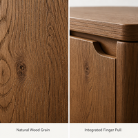 Table d'appoint en bois à 3 tiroirs de style français pour salon, table d'angle aux coins arrondis avec tiroir dissimulé, personnalisable OEM ODM