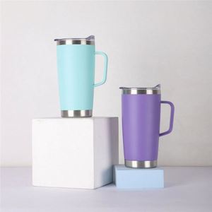แก้วกาแฟสแตนเลส 20 ออนซ์ ปราศจากสาร BPA แก้วน้ำแบบพกพา ใส่ในที่วางแก้วในรถได้ เก็บอุณหภูมิได้ดี MOQ ต่ำ ขายส่ง ASM26 - Product Image 6