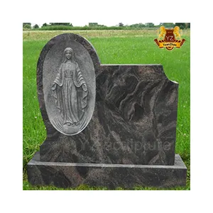 Оптовая продажа, Современные Резные гранитные надгробия, черный гравировальный камень, надгробия и памятники Девы Марии