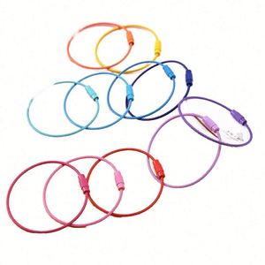 Wholesale Metal Carabiner Keychain Stainless Steel Keyholder with <b>Rope</b> Screw-Locking Cable Wire Keyring - Product Image 1