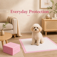 Tapis de propreté roses pour chiots avec noyau absorbant SAP, résistants aux fuites, pour animaux de compagnie, fourniture d'usine
