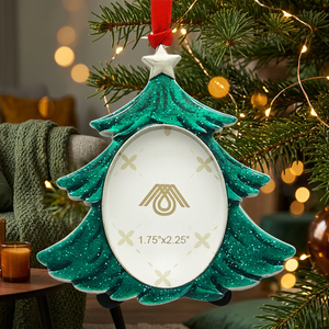 <b>Christmas</b> Tree Ornament Green Zinc Alloy 3.31x3.66 Inch Silver Star Top Indoor Decor Classic Style Matte Finish - Product Image 3