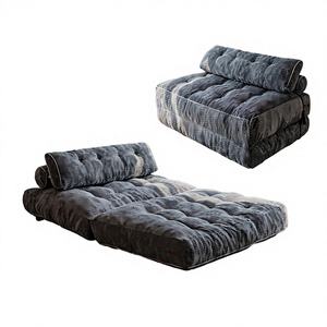 Modern Minimalism One Seat Vacuum-Pressed Folding Sofa <strong>Bed</strong> with Sponge Filling and Pillow for Small Apartment Floor Rest - Product Image 1