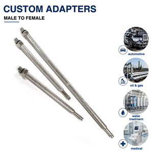 Adaptateur de ventilation flexible à sonde longue en acier inoxydable 304 tressé, usiné avec précision CNC, <span class=keywords><strong>pour</strong></span> équipement médical et industriel - Product Image 1