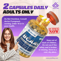 BCAA 500mg 2:1:1 en Cápsulas de Gelatina Halal, Garantía de Calidad, Pre y Post Entrenamiento para Fisicoculturistas, Disponible Ahora, Botella de 240 Cápsulas