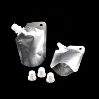 Pochette à bec verseur en aluminium argenté de 50 ml, 100 ml, 250 ml, 500 ml avec bec verseur d'angle