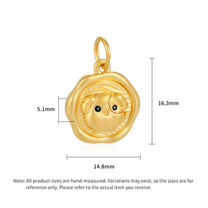 Cute style new design 1.2g fashion 24k pure gold jewelry accessories hard gold zodiac culture <b>dog</b> pendant - Product Image 3