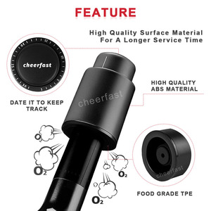 Bienvenido a la impresión de su tapón de vino de diseño con escala de tiempo negra reutilizable profesional tapón de vino hermético tapón de vino tinto - Product Image 4