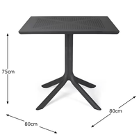 Meubles de jardin, table à manger complète, table de restaurant moderne pour l'extérieur, tables d'extérieur en plastique