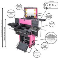 DreamCase – chariot à miroir éclairé avec Table, valise de maquillage, vente en gros, chine