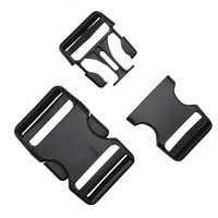 Boucles de remplacement à dégagement latéral en plastique enduit de 15 mm, fermoirs à pression pour ceintures, noirs
