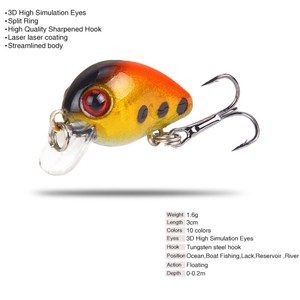 TOPRIGHT CB1024 11g 95mm Leurre de pêche au bar flottant crankbait wobbler avec sonnette en plastique ABS, appât artificiel dur pour eaux moyennes de lac - Product Image 3