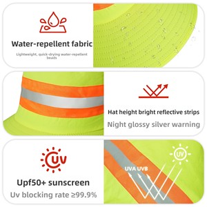 Chapeau de protection réfléchissant haute visibilité pare-soleil de protection UV à séchage rapide pour les travailleurs de la construction pêcheurs chapeau de soleil personnalisable - Product Image 2