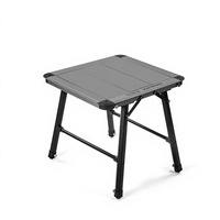 Table pliante portable en aluminium IGT Century, petite, carrée, extensible, réglable en hauteur, imperméable, pour le camping et le thé
