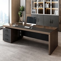 Bureau de direction moderne en bois avec tiroir et rangement verrouillable, table d'ordinateur pour bureau de PDG, vente en gros