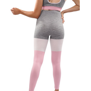 Leggings Senza Cuciture Graca - Grigio con Rosa e Bianco - Product Image 3