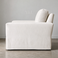 Fauteuil d'appoint moderne en tissu avec housse, fauteuil lounge individuel rembourré avec base à jupe