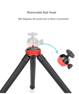 Takenoken Selfie Stick treppiede di polpo flessibile con testa a sfera girevole staccabile montare gambe elastiche attorcigliate per cellulare Go Pro