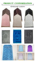 Tapis de prière islamique personnalisé, tapis de prière pliable en velours rembourré, tapis de prière turc, cadeau de Ramadan, tapis de prière épais