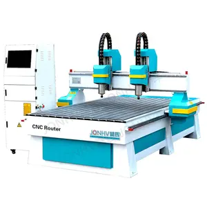 JONHV router cnc pekerjaan kayu 2 kepala independen 1325 mesin ukiran cnc kayu multi poros